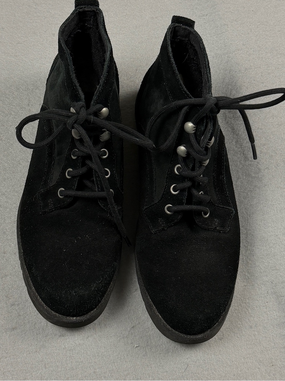 UGG Black Suede Lace-Up Ankle Boots